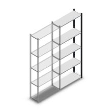 Fachbodenregal Medium Duty 2200x850x300mm (HxBxT) 5 Ebenen anthrazit Anbauregal