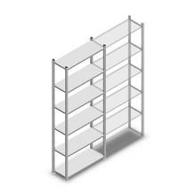 Fachbodenregal Medium Duty 2200x850x300 mm (HxBxT) 6 Ebenen verzinkt Grundregal