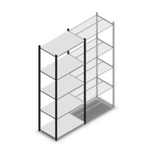 Fachbodenregal Medium Duty 2200x850x500 mm (HxBxT) 5 Ebenen anthrazit Grundregal