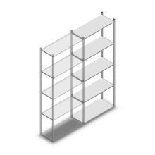 Fachbodenregal Medium Duty 2500x1000x400mm (HxBxT) 5 Ebenen verzinkt Anbauregal