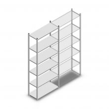 Fachbodenregal Medium Duty 3000x1000x400mm (hxbxt) 6 Ebenen verzinkt Anfangsregal