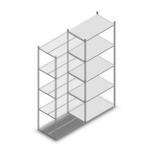 Fachbodenregal Medium Duty 2500x1000x600mm (HxBxT) 5 Ebenen verzinkt Anbauregal
