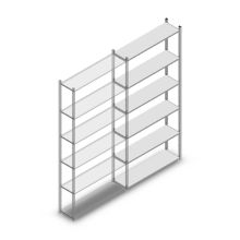 Fachbodenregal Medium Duty 3000x1150x300 mm (HxBxT) 6 Ebenen verzinkt Anbauregal