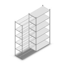 Fachbodenregal Medium Duty 3000x1150x600mm (HxBxT) 6 Ebenen verzinkt Anbauregal