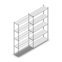 Fachbodenregal Medium Duty 2500x1300x400 mm (HxBxT) 5 Ebenen verzinkt Anbauregal