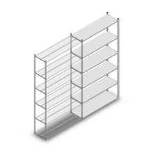 Fachbodenregal Medium Duty 3000x1300x400mm (HxBxT) 6 Ebenen verzinkt Anbauregal