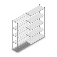 Fachbodenregal Medium Duty 2500x1300x500mm (HxBxT) 5 Ebenen verzinkt Anbauregal