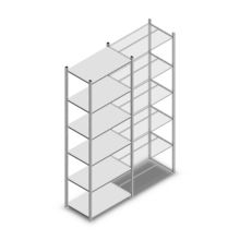 Fachbodenregal Medium Duty 3000x850x500 mm (HxBxT) 6 Ebenen verzinkt Grundregal