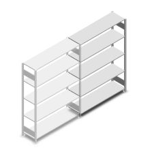 Fachbodenregal Heavy Duty 2000x1300x400 mm (HxBxT) 5 Ebenen 150 kg Anbauregal