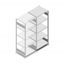 Fachbodenregal Heavy Duty 2000x750x600 mm (hxbxt) 5 Ebenen 150 kg Anbauregal