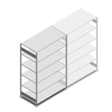 Fachbodenregal Heavy Duty 2500x1300x800 mm (HxBxT) 6 Ebenen 250 kg Grundregal