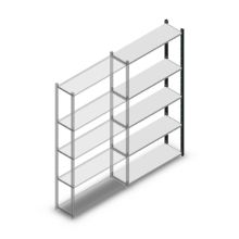 Fachbodenregal Medium Duty 2000x1000x300 mm (HxBxT) 5 Ebenen anthrazit Anbauregal