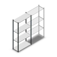 Fachbodenregal Medium Duty 2000x1000x400 mm (hxbxt) 4 Ebenen anthrazit Anfangsregal
