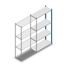 Fachbodenregal Medium Duty 2000x1000x400 mm (HxBxT) 4 Ebenen blau Anbauregal