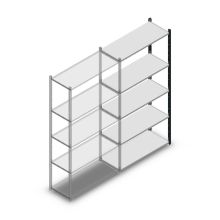 Fachbodenregal Medium Duty 2000x1000x400 mm (HxBxT) 5 Ebenen anthrazit Anbauregal