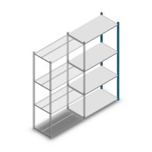 Fachbodenregal Medium Duty 2000x1000x500 mm (HxBxT) 4 Ebenen blau Anbauregal