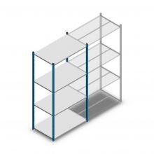 Medium Duty Fachbodenregal 2000x1000x600 mm (hxbxt) 4 Ebenen blau Anfangsregal