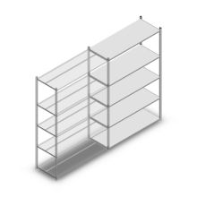 Fachbodenregal Medium Duty 2000x1300x500 mm (HxBxT) 5 Ebenen verzinkt Anbauregal