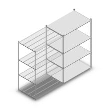 Fachbodenregal Medium Duty 2000x1300x800 mm (HxBxT) 4 Ebenen verzinkt Anbauregal