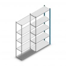 Fachbodenregal Medium Duty 2200x1000x400 mm (hxbxt) 5 Ebenen blau Anbauregal