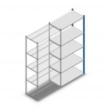 Fachbodenregal Medium Duty 2200x1000x500 mm (hxbxt) 5 Ebenen blau Anbauregal