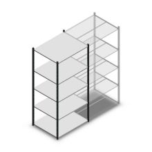 Fachbodenregal Medium Duty 2200x1000x800 mm (hxbxt) 5 Ebenen anthrazit Anfangsregal