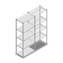 Fachbodenregal Medium Duty 2200x850x500 mm (HxBxT) 5 Ebenen verzinkt Grundregal