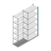 Fachbodenregal Medium Duty 2500x1000x500 mm (HxBxT) 6 Ebenen blaues Anbauregal