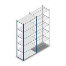 Fachbodenregal Medium Duty 2500x1000x500 mm (HxBxT) 6 Ebenen blau Grundregal