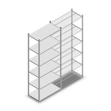 Fachbodenregal Medium Duty 2500x1000x500 mm (HxBxT) 6 Ebenen verzinkt Grundregal