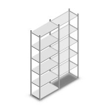 Fachbodenregal Medium Duty 2500x850x400 mm (HxBxT) 6 Ebenen verzinkt Grundregal