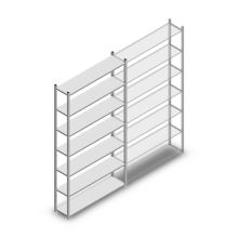 Fachbodenregal Medium Duty 3000x1300x300 mm (HxBxT) 7 Ebenen verzinkt Grundregal