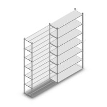 Fachbodenregal Medium Duty 3000x1300x400 mm (HxBxT) 7 Ebenen verzinkt Anbauregal