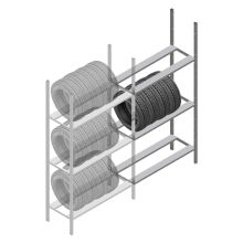 Reifenregal Medium Duty 2000x1000x600 mm (HxBxT) 3 Ebenen Anbauregal