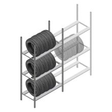 Reifenregal Medium Duty 2000x1000x700 mm (HxBxT) 3 Ebenen Grundregal