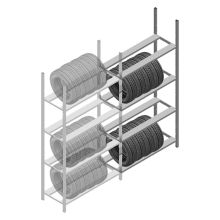 Reifenregal Medium Duty 2200x1000x600 mm (HxBxT) 4 Ebenen Anbauregal