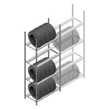 Reifenregal Medium Duty 2500x1000x700 mm (HxBxT) 4 Ebenen Grundregal
