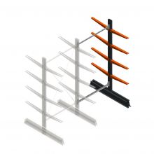 Leichte doppelseitige Kragarmregal 2000x1000x500 mm (hxbxt) 4 Ebenen Anbauregal