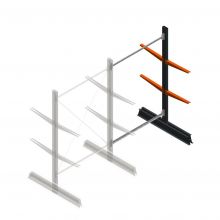 Leichtes Kragarmregal beidseitig 2000x1250x500 mm (hxbxt) 2 Ebenen Anbauregal