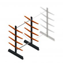 Leichte Kragarmregal doppelseitig 2000x1250x500 mm (hxbxt) 4 Ebenen Anfangsregal