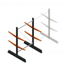 Leichtes Kragarmregal doppelseitig 2000x1250x600 mm (hxbxt) 2 Ebenen Anfangsregal