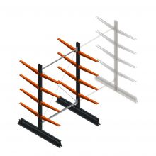 Leichtes Kragarmregal doppelseitig 2000x1250x600 mm (hxbxt) 4 Ebenen Anfangsregal