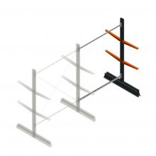 Leichtes Kragarmregal doppelseitig 2000x1500x500 mm (hxbxt) 2 Ebenen Anbauregal