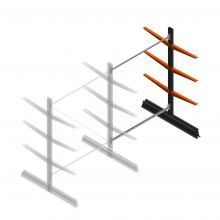 Leichtes Kragarmregal doppelseitig 2000x1500x600 mm (hxbxt) 3 Ebenen Anbauregal