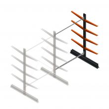 Leichte Kragarmregal beidseitig 2000x1500x600 mm (hxbxt) 4 Ebenen Anbauregal