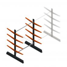 Leichtes Kragarmregal doppelseitig 2000x1500x600 mm (hxbxt) 4 Ebenen Anfangsregal