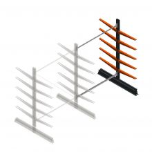 Leichtes Kragarmregal doppelseitig 2000x1500x600 mm (hxbxt) 5 Ebenen Anbauregal