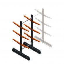 Leichtes Kragarmregal doppelseitig 2000x750x500 mm (hxbxt) 3 Ebenen Anfangsregal