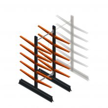 Leichtes, doppelseitiges Kragarmregal 2000x750x600 mm (hxbxt) 5 Ebenen Anfangsregal