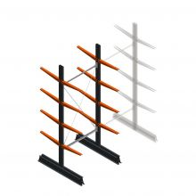 Leichtes Kragarmregal doppelseitig 2500x1000x500 mm (hxbxt) 4 Ebenen Anfangsregal